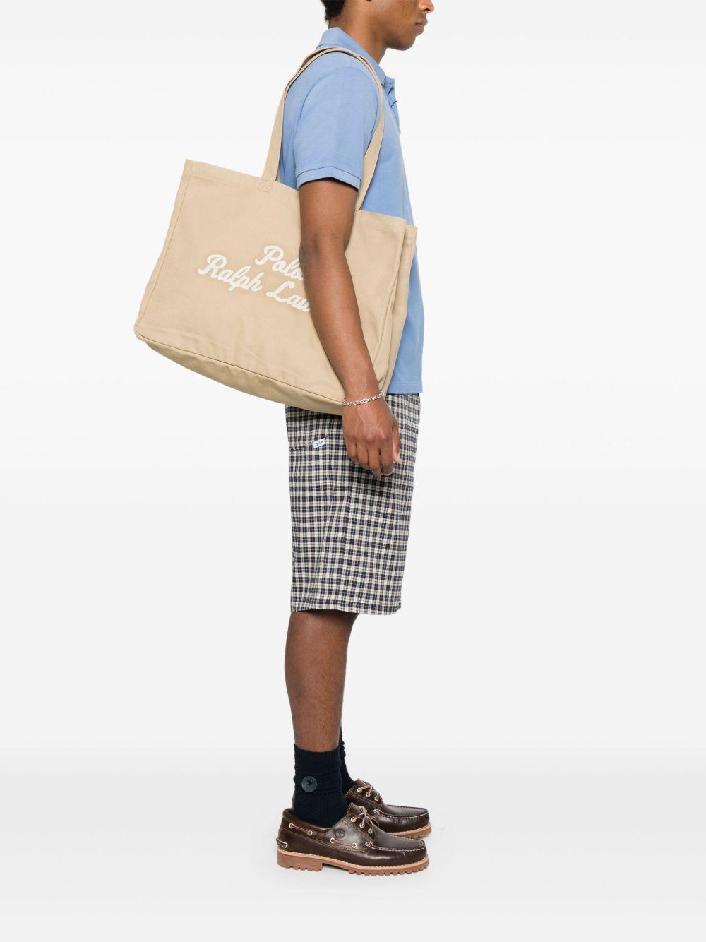 embroidered-logo canvas tote bag Product Image