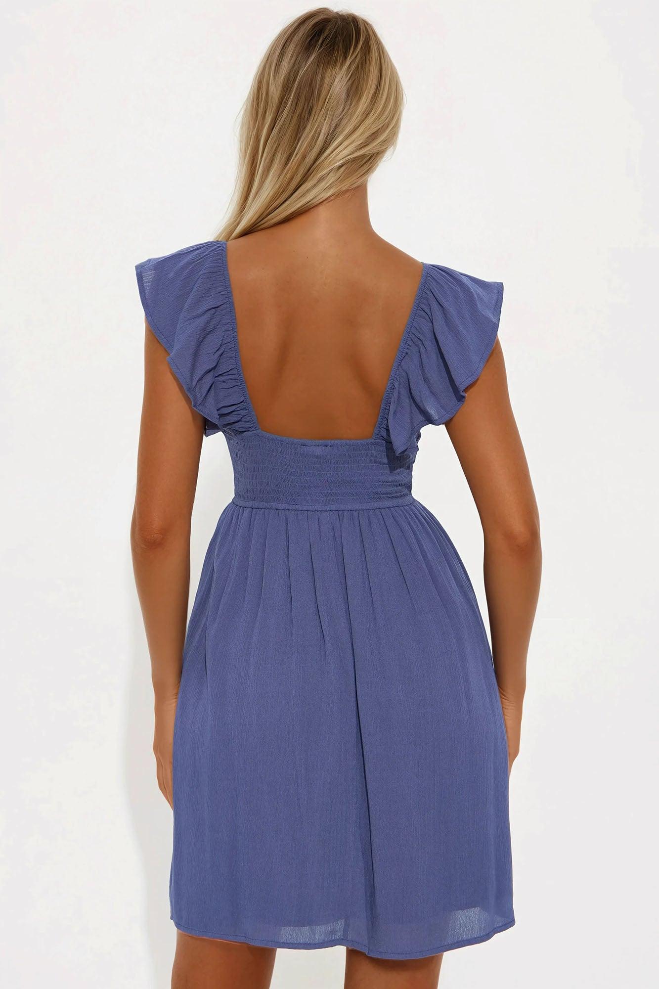 Saylor Smocked Mini Dress - Denim Female Product Image