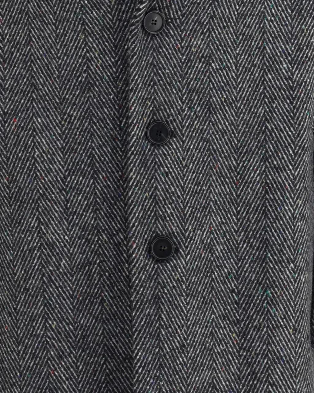 GIVENCHY Men Wool Blend Coat With Herringbone Motif In Multi Product Image