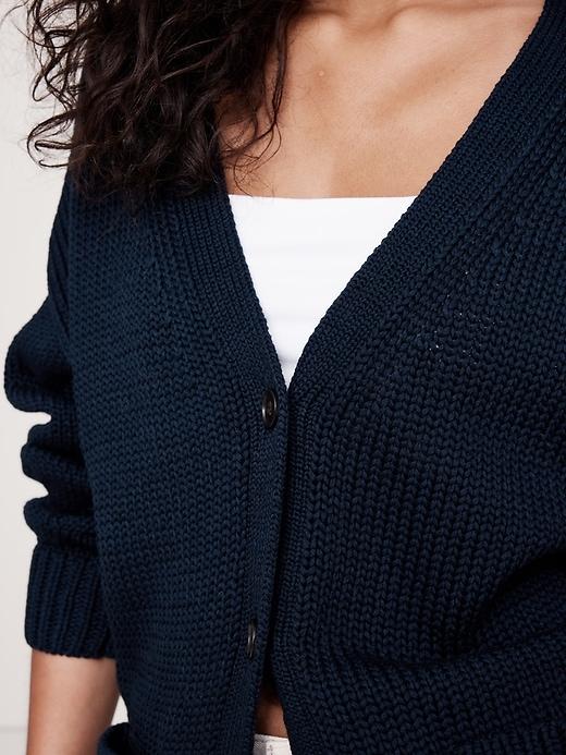 Oversized Cotton Long Cardigan Product Image