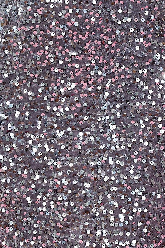 Sit With Us Sequin Midi Dress Silver Product Image