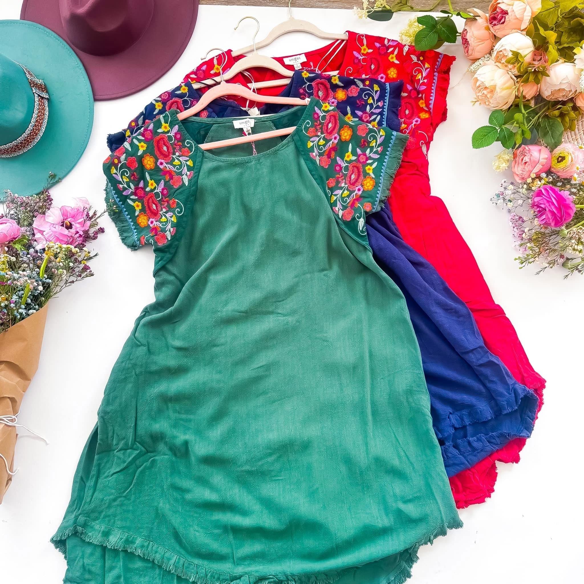 Boho Linen Dress- Red Product Image