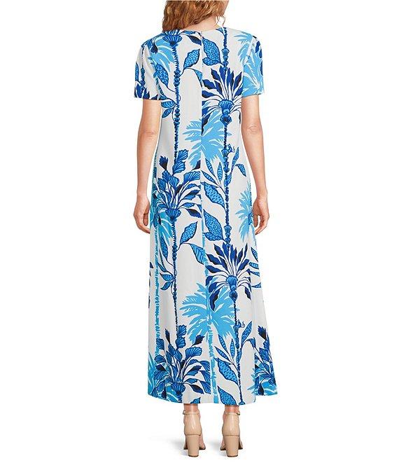 Lilly Pulitzer Charlee Coconut Swayin In The Breeze Print Round Neck Short Sleeve Maxi Dress Product Image