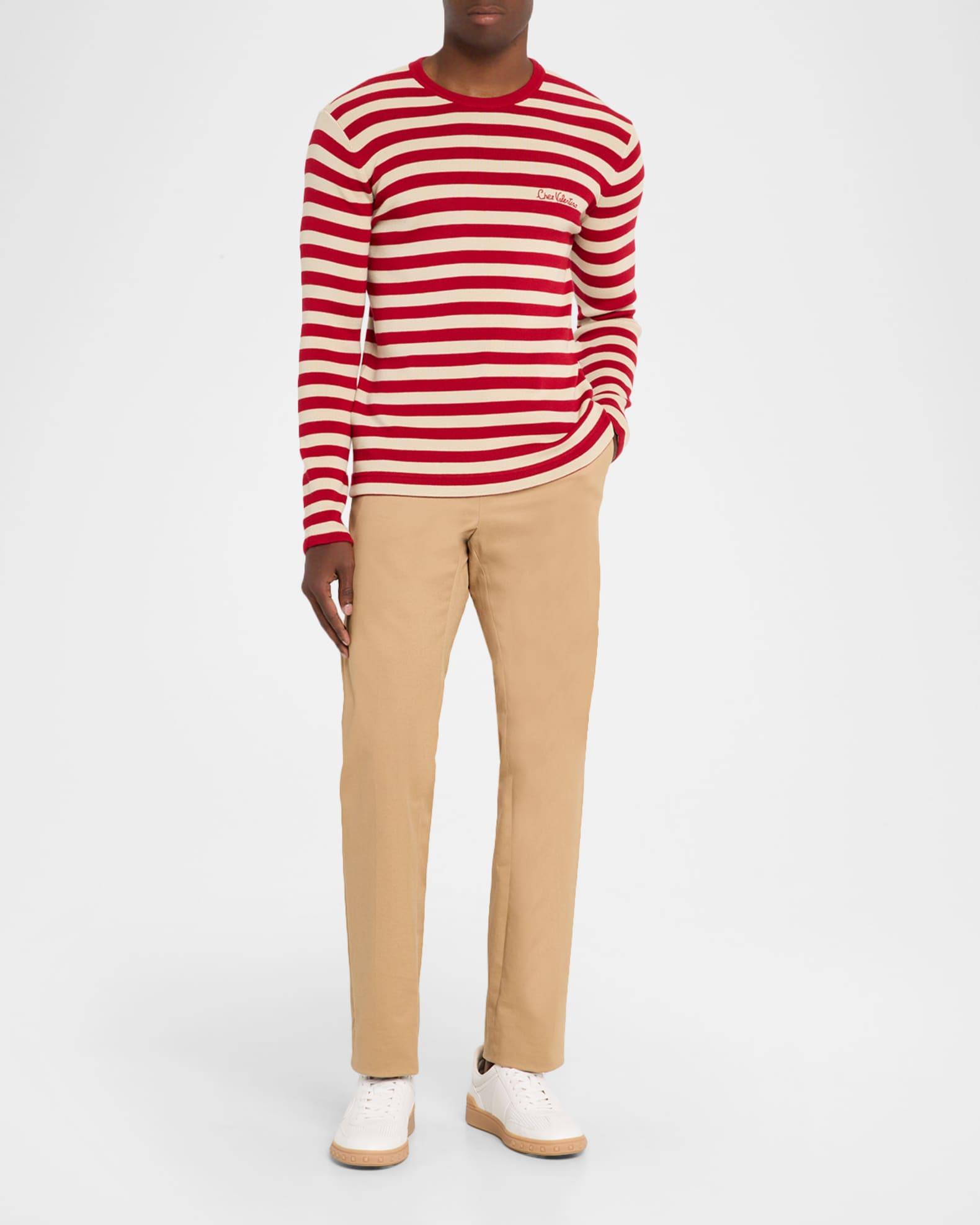 Men's Stripe Chest-Logo Crewneck Sweater Product Image