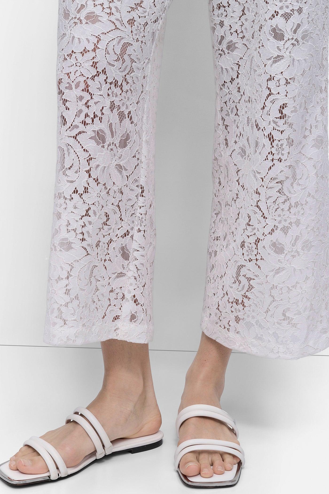 CROPPED LACE STRAIGHT LEG TROUSER Product Image