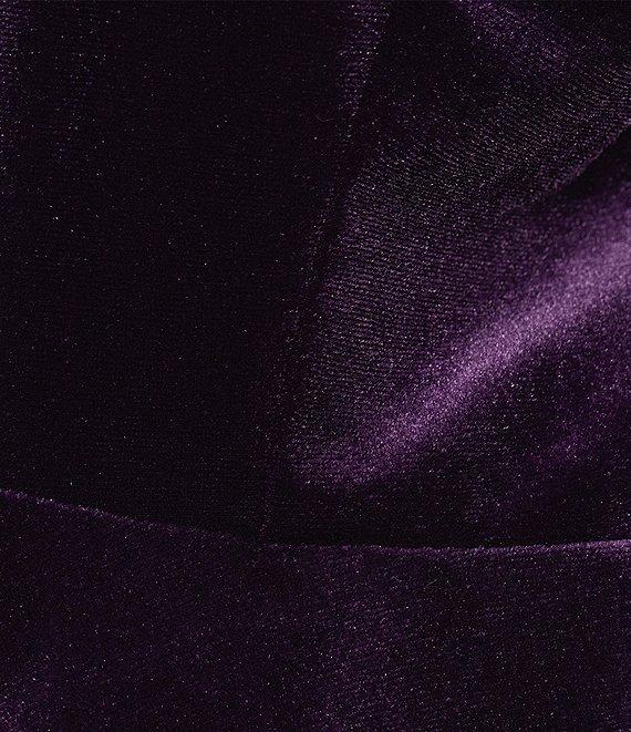 B. Darlin Spaghetti Strap Sweetheart Neckline Lace Up Back Bow Velvet Dress Product Image