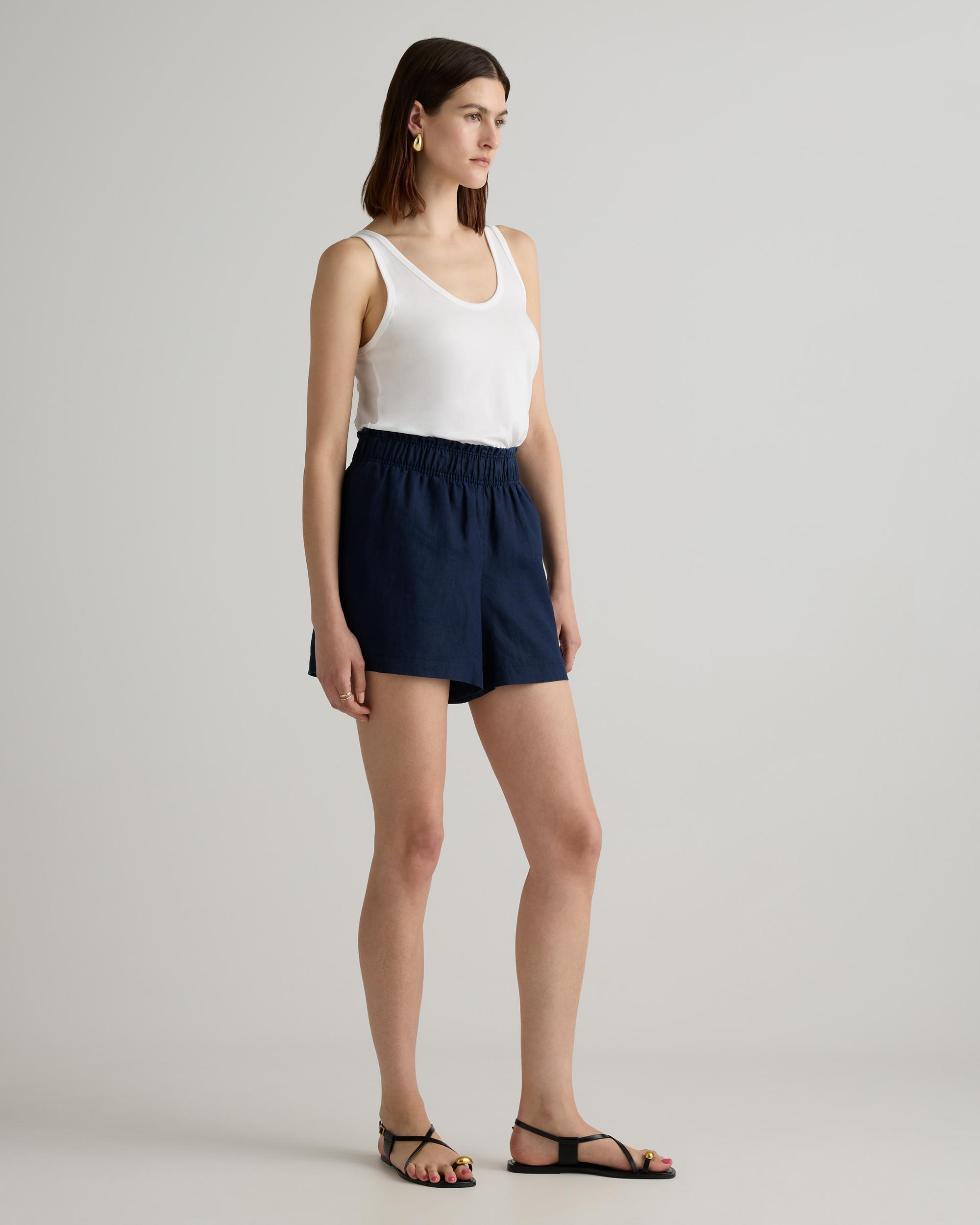 Quince | Women's 100% European Linen High Waisted Shorts Product Image