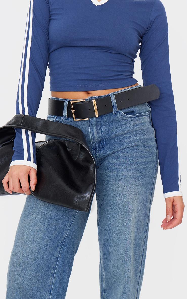 Mid Blue Wash Straight Leg Denim Jeans Product Image