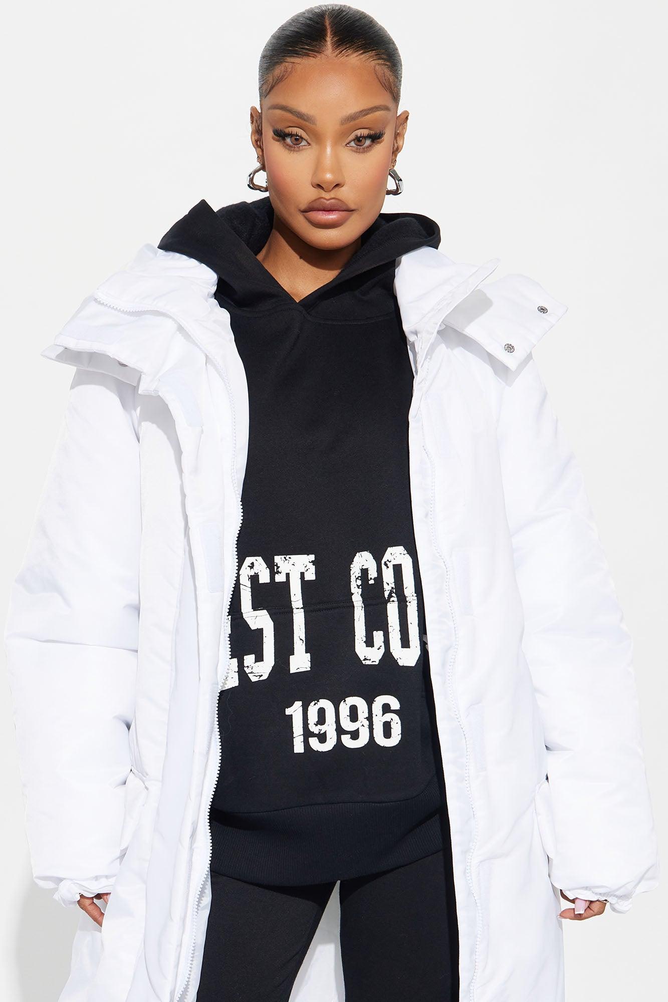 Got It On Her Own Puffer Trench - White Product Image