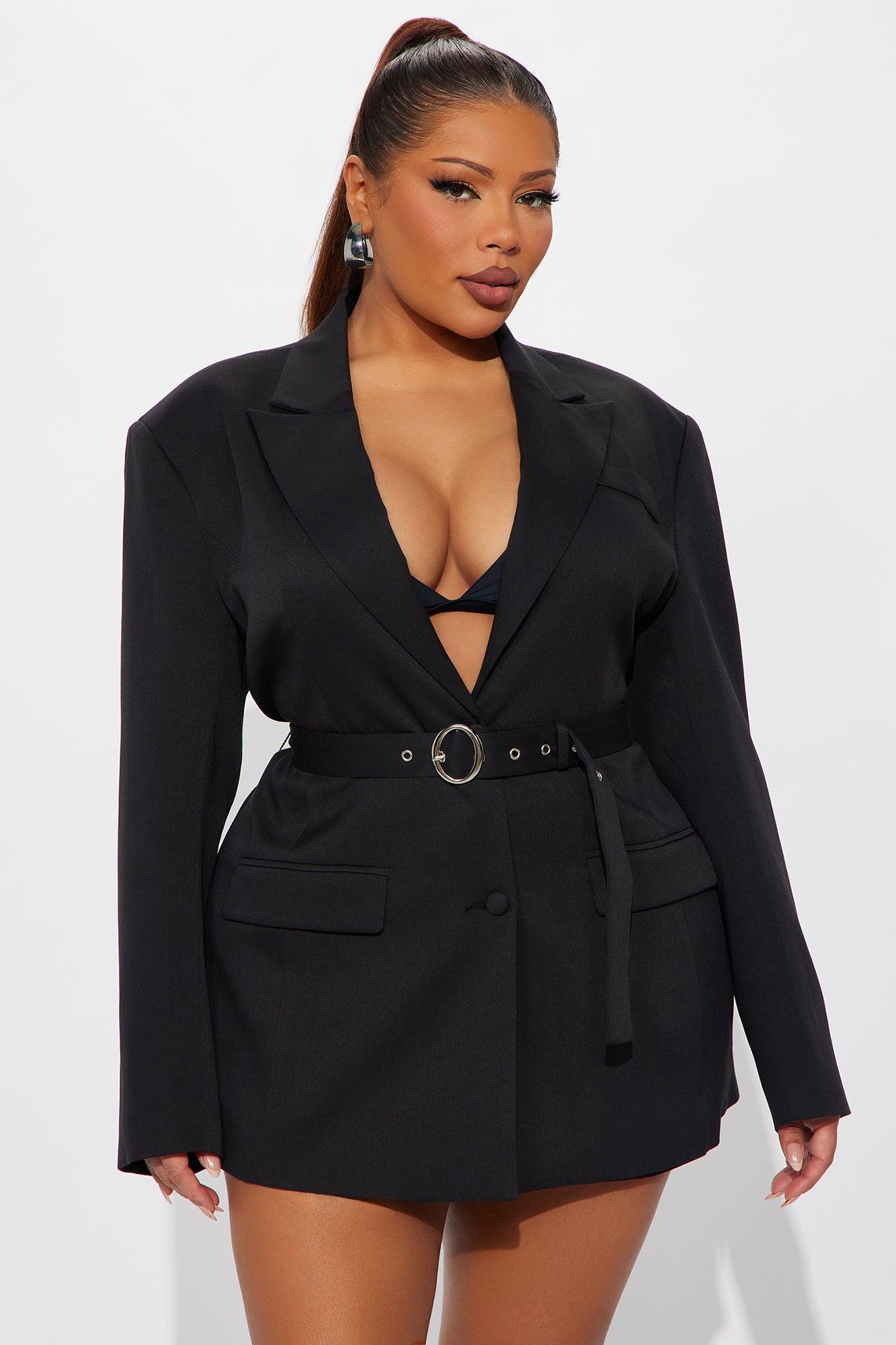 Elaine Hourglass Belted Blazer - Black Female Product Image