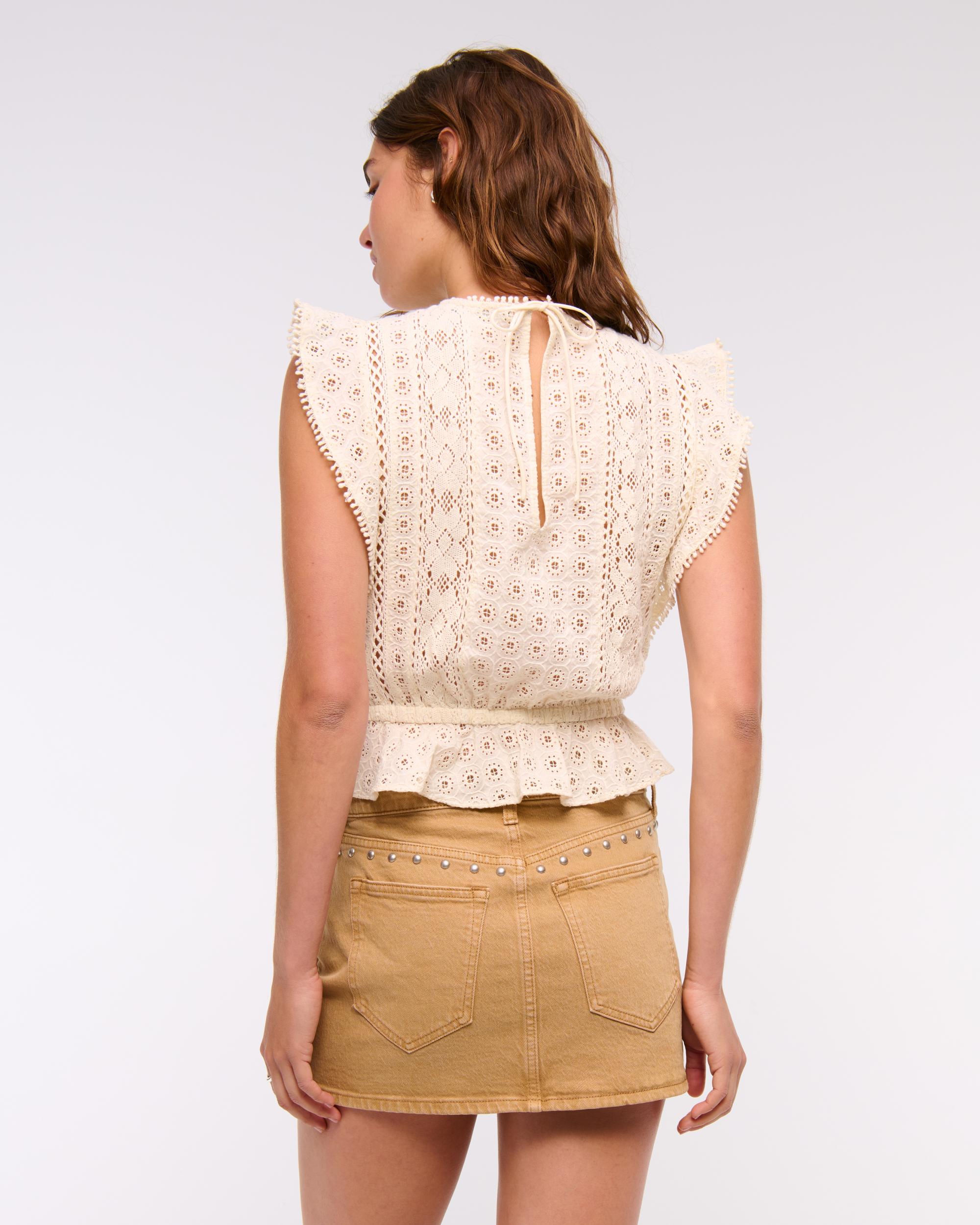 Mid Rise Denim Studded Mini Skirt Product Image