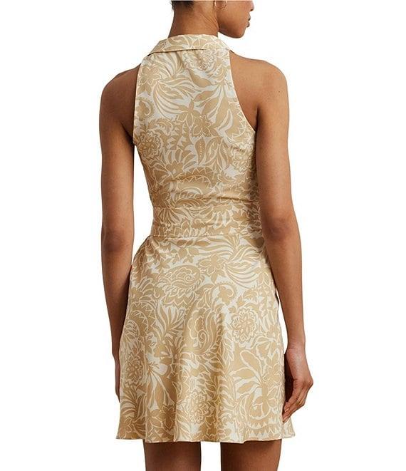 Lauren Ralph Lauren Notch Collar Sleeveless Print A-Line Dress Product Image