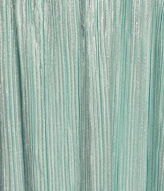 Honey and Rosie Pleated Foil Strapless Sweetheart Neck Twist Front Lace-Up Back Dress Product Image