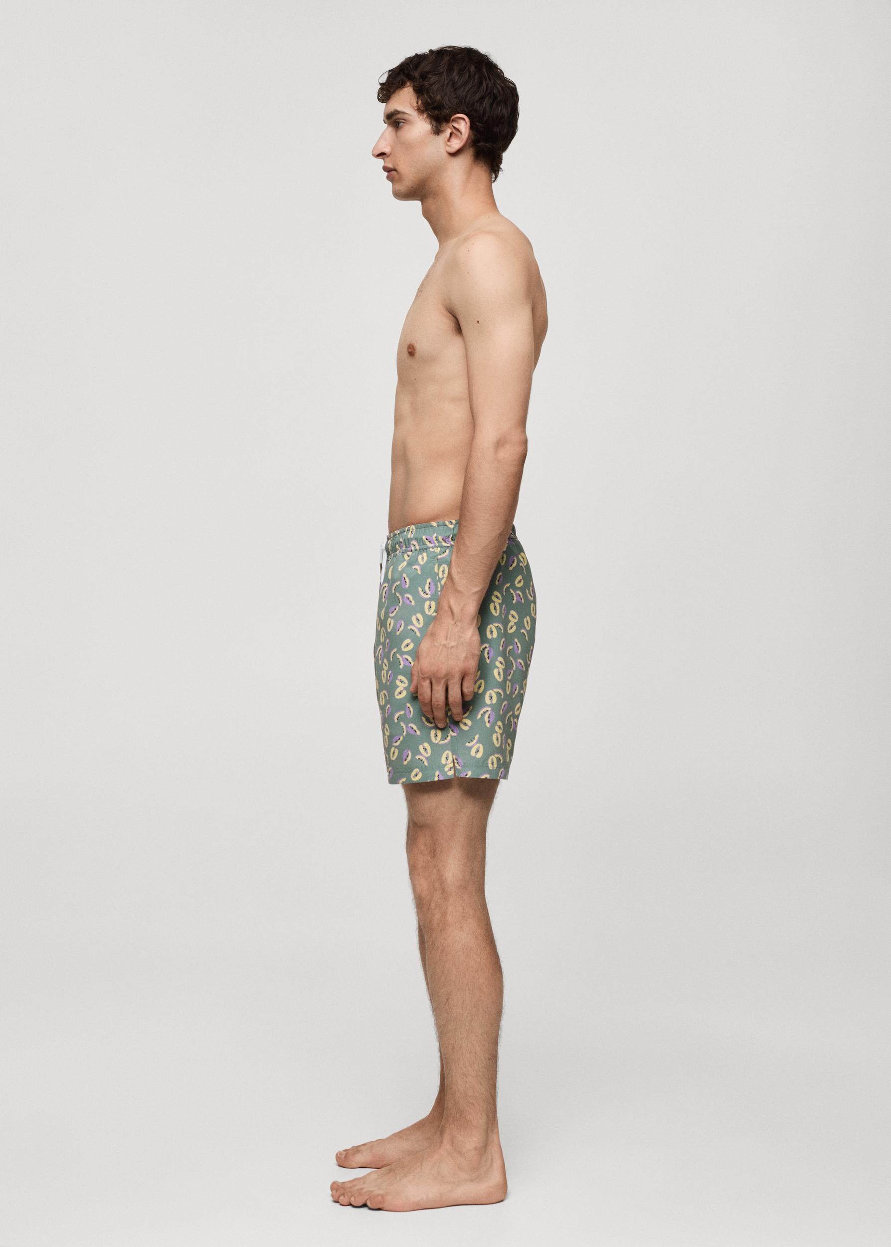 Papaya-print swimsuit - Men | MANGO USA Product Image