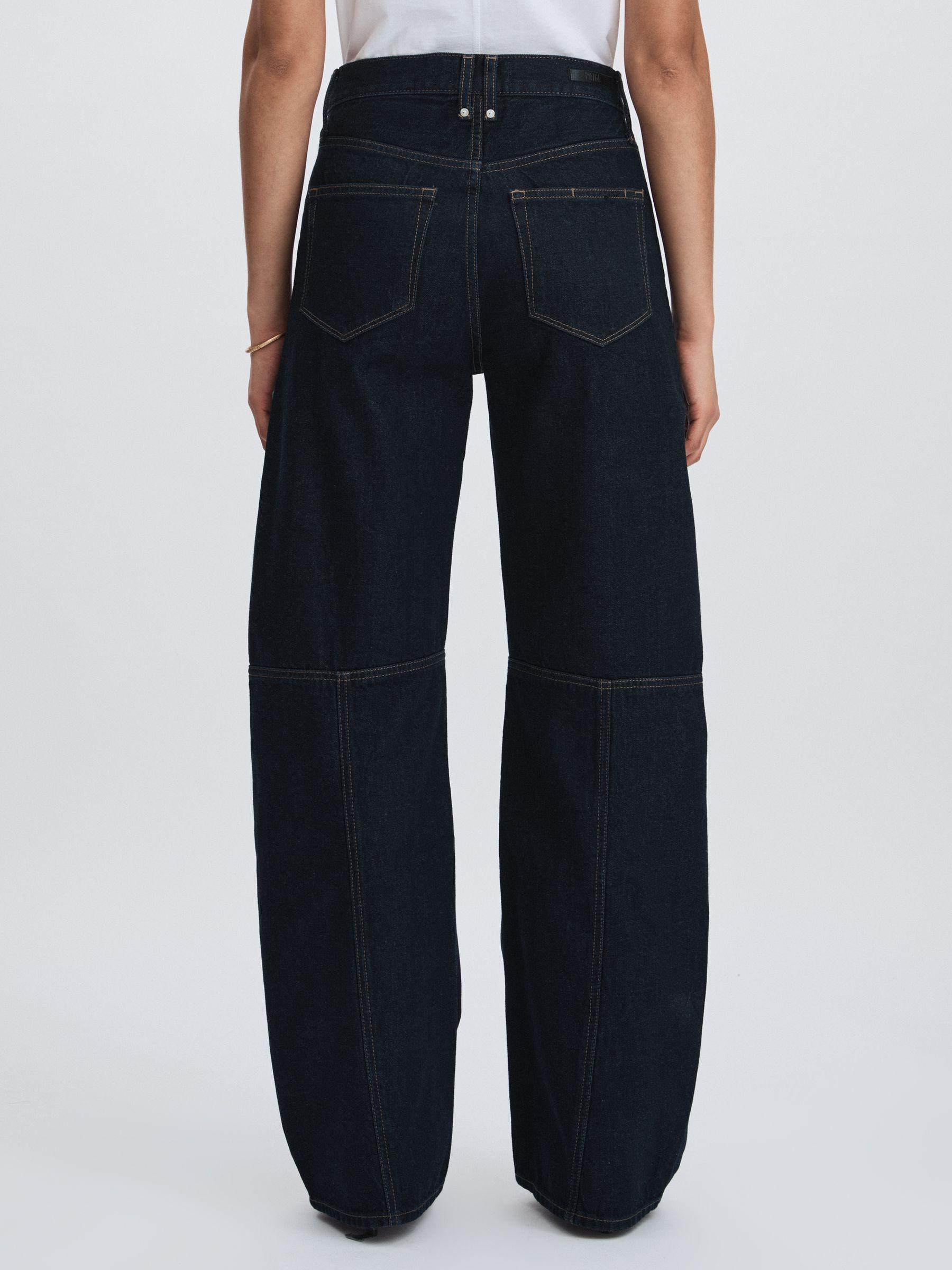 Paige Barrel-Leg Workwear Jeans in Black/Navy Product Image
