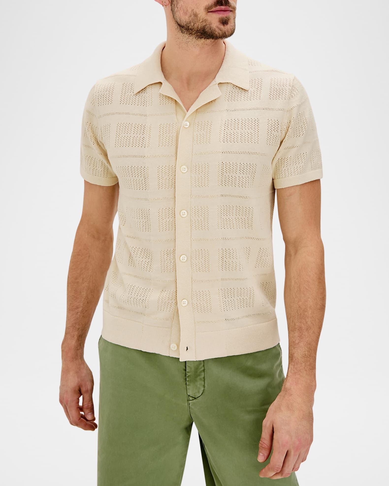 Men's Yates Geometric Knit Short-Sleeve Shirt Product Image