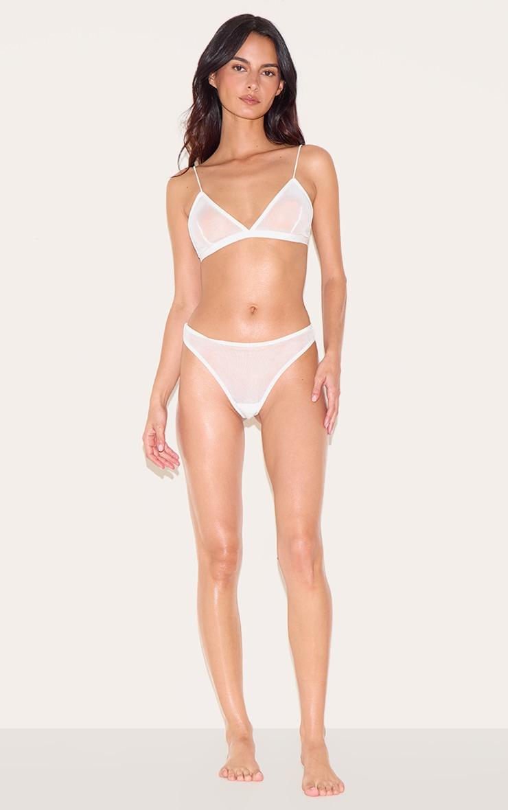 White Mesh Basic Triangle Bra Product Image