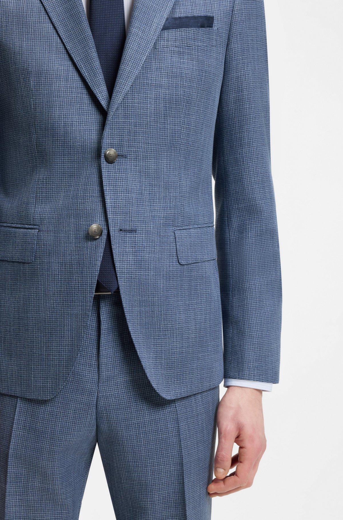 Two-piece slim-fit suit in cotton and virgin wool Product Image