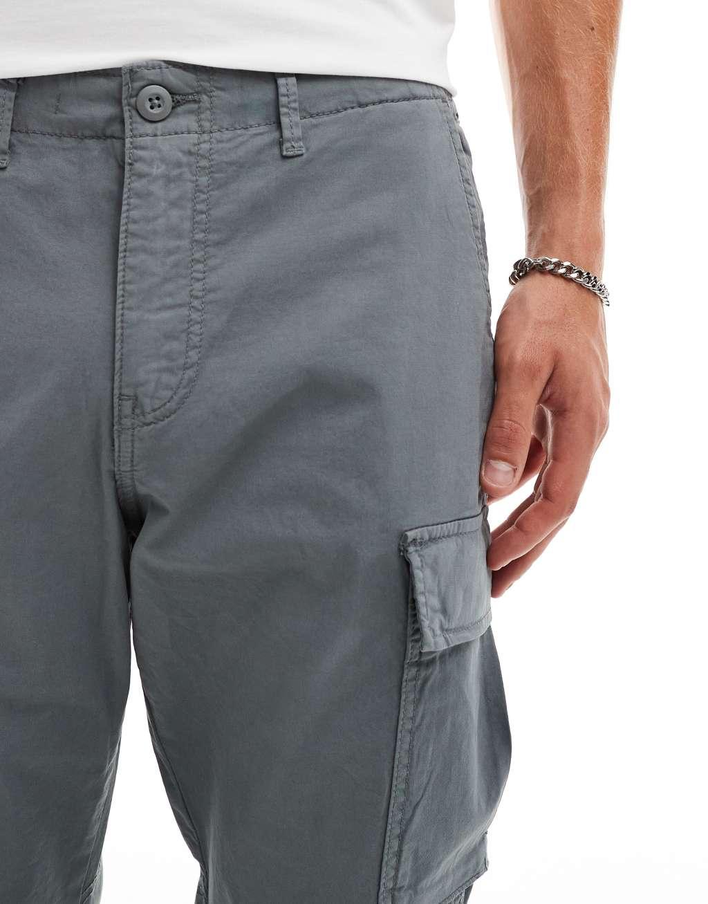Jack & Jones ace loose cargo pants in slate gray  Product Image