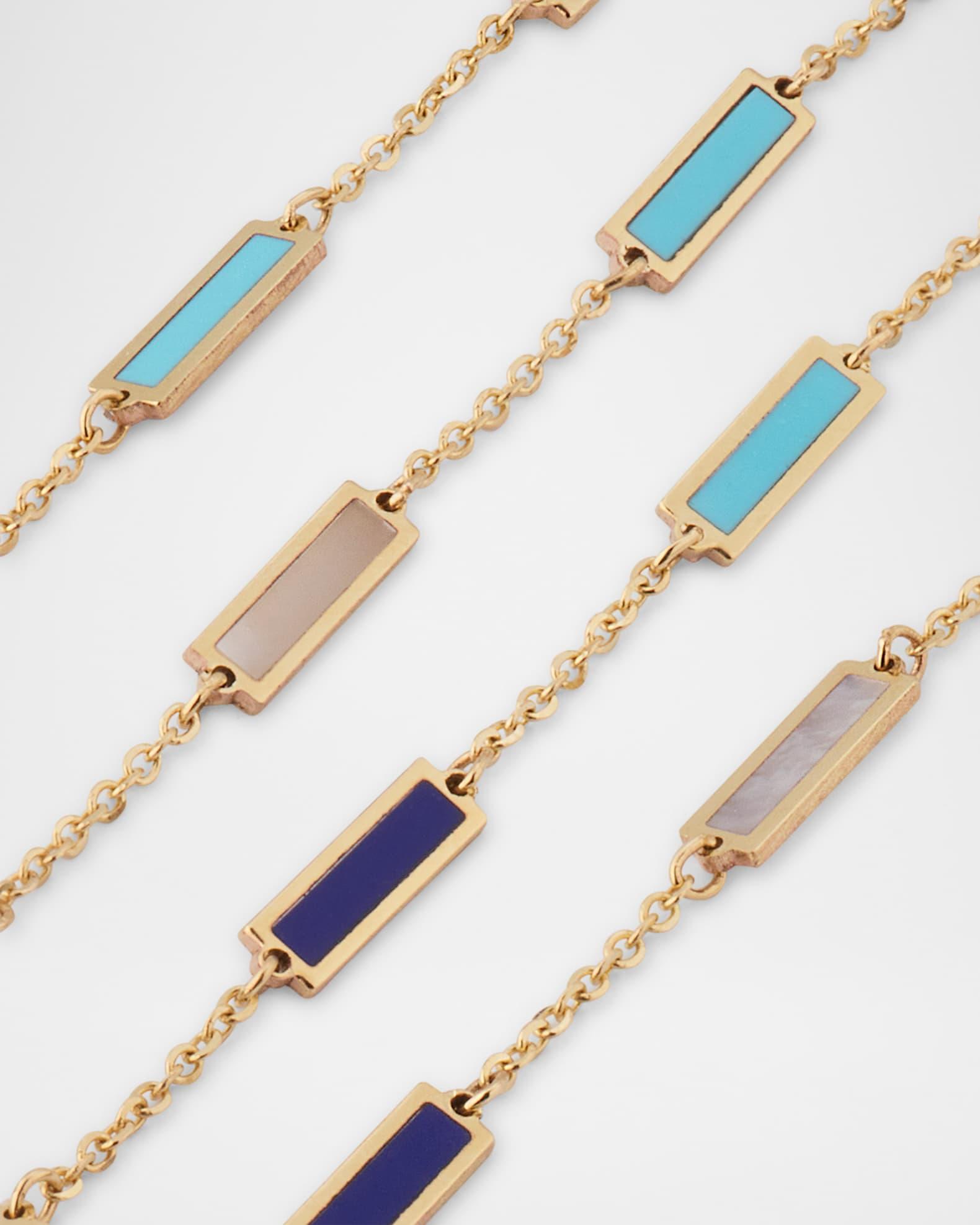 14K Yellow Gold 17-Station Inlay Necklace  Product Image