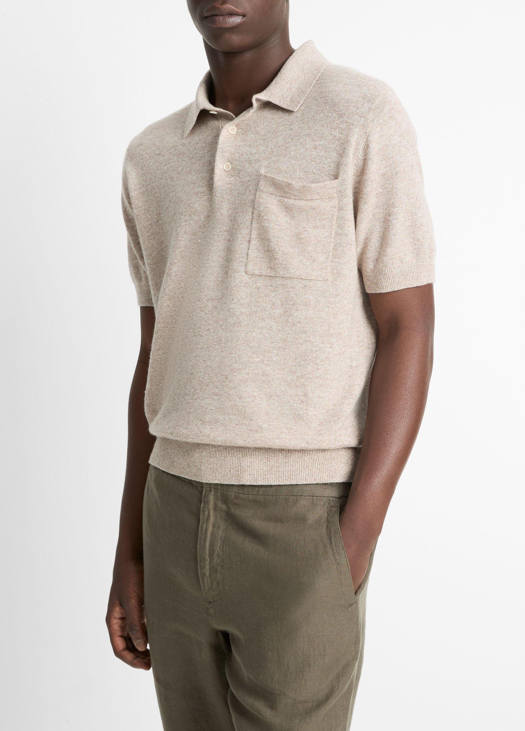 Linen, Wool & Cashmere Polo Sweater Product Image