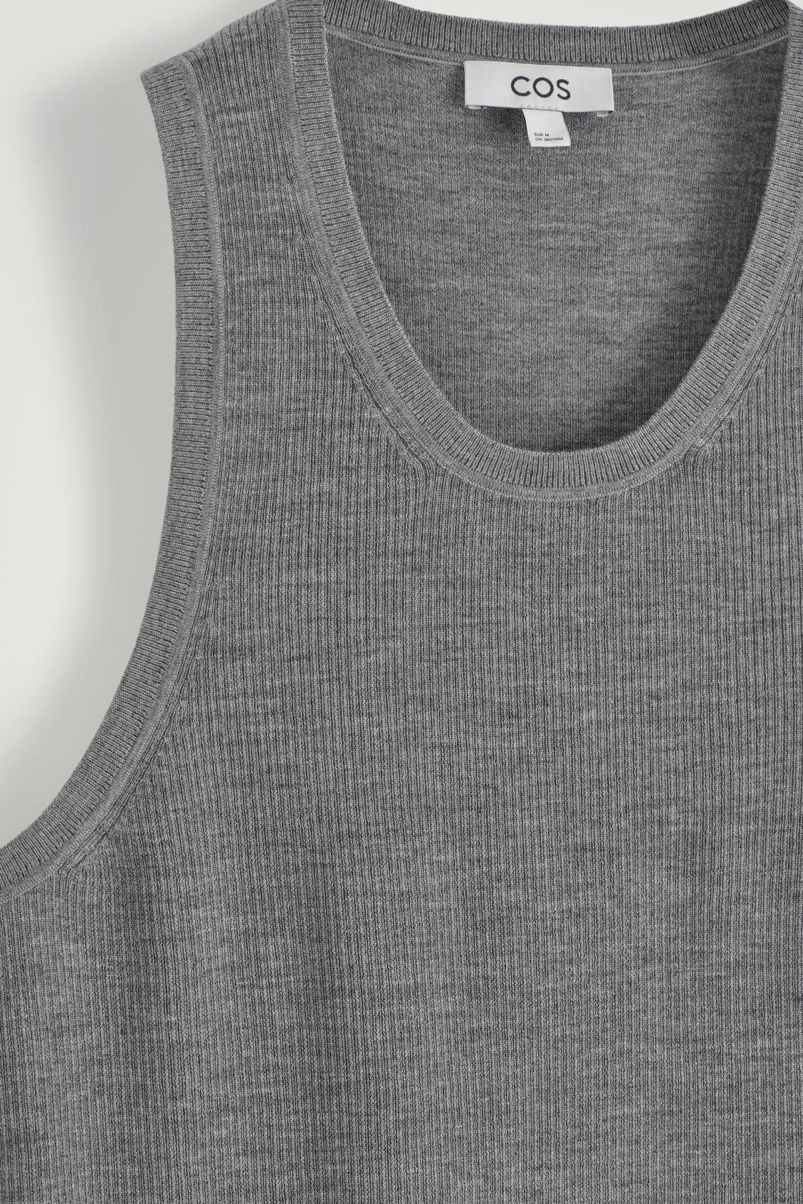 RIBBED MERINO WOOL KNITTED TANK TOP Product Image