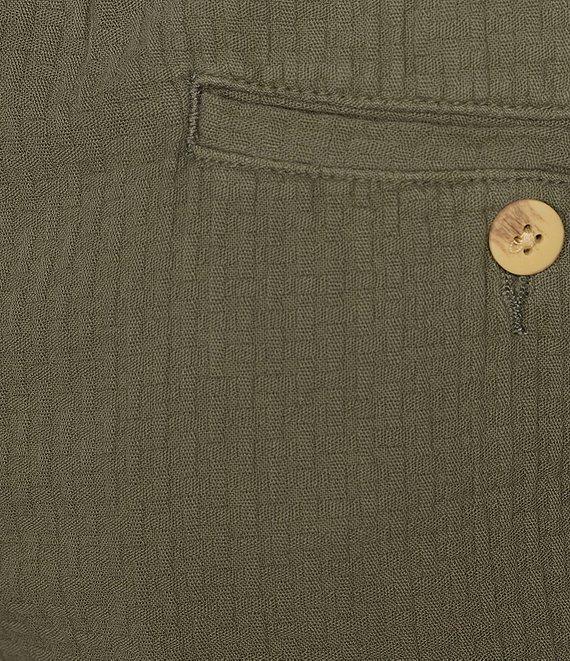 Rowm Flat Front Drawstring Garment Dyed Solid 7#double; Inseam Waffle Shorts Product Image