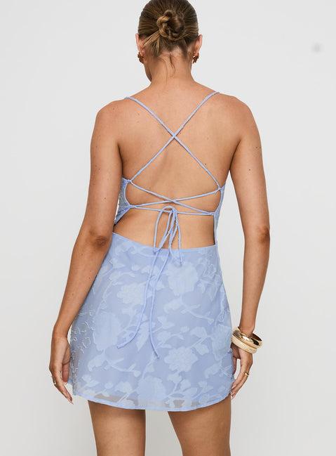 Celena Mini Dress Light Blue Burnout Tall Product Image