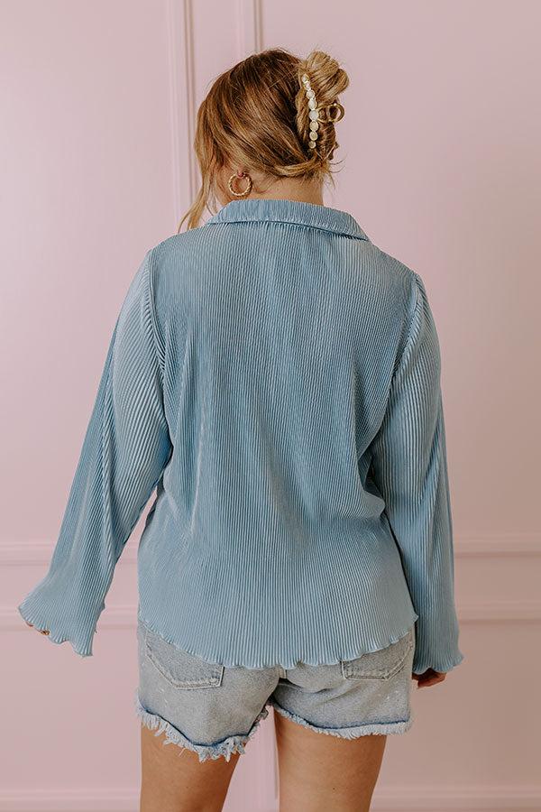 Keen On You Pleated Button Up Product Image