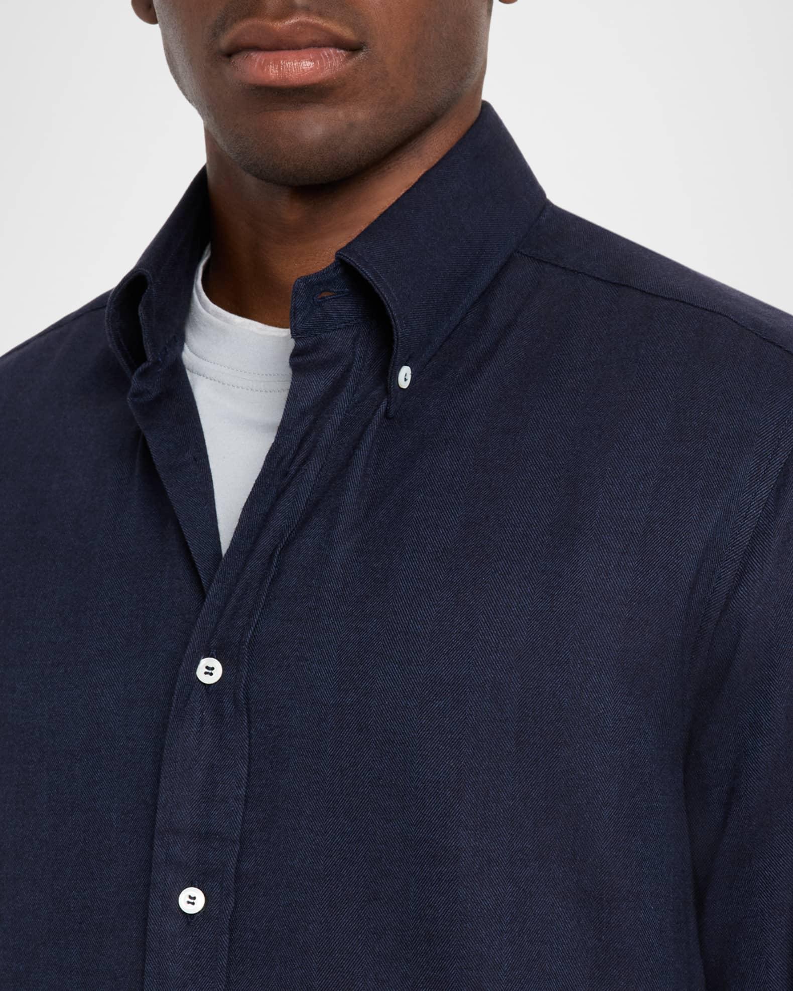 Men's Micro-Chevron Button-Collar Sport Shirt Product Image