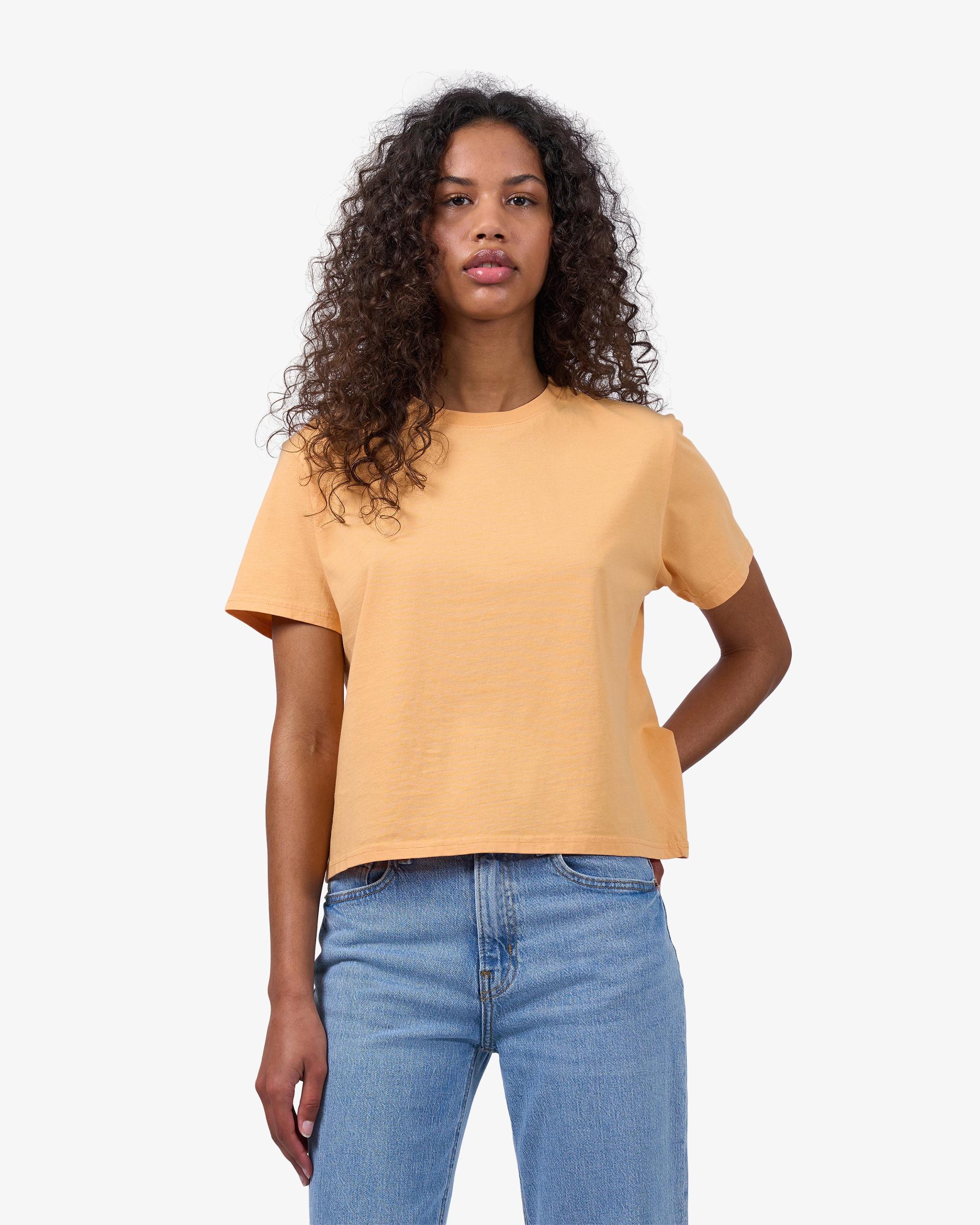 Organic Boxy Crop Tee - Petrol Blue Product Image