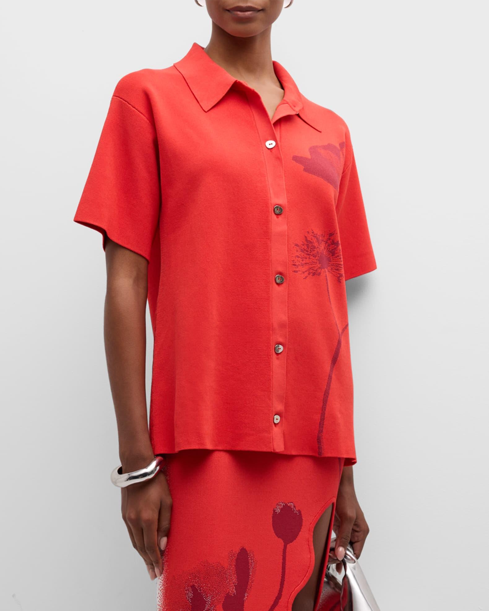 Amber Oversized Short-Sleeve Polo Shirt Product Image