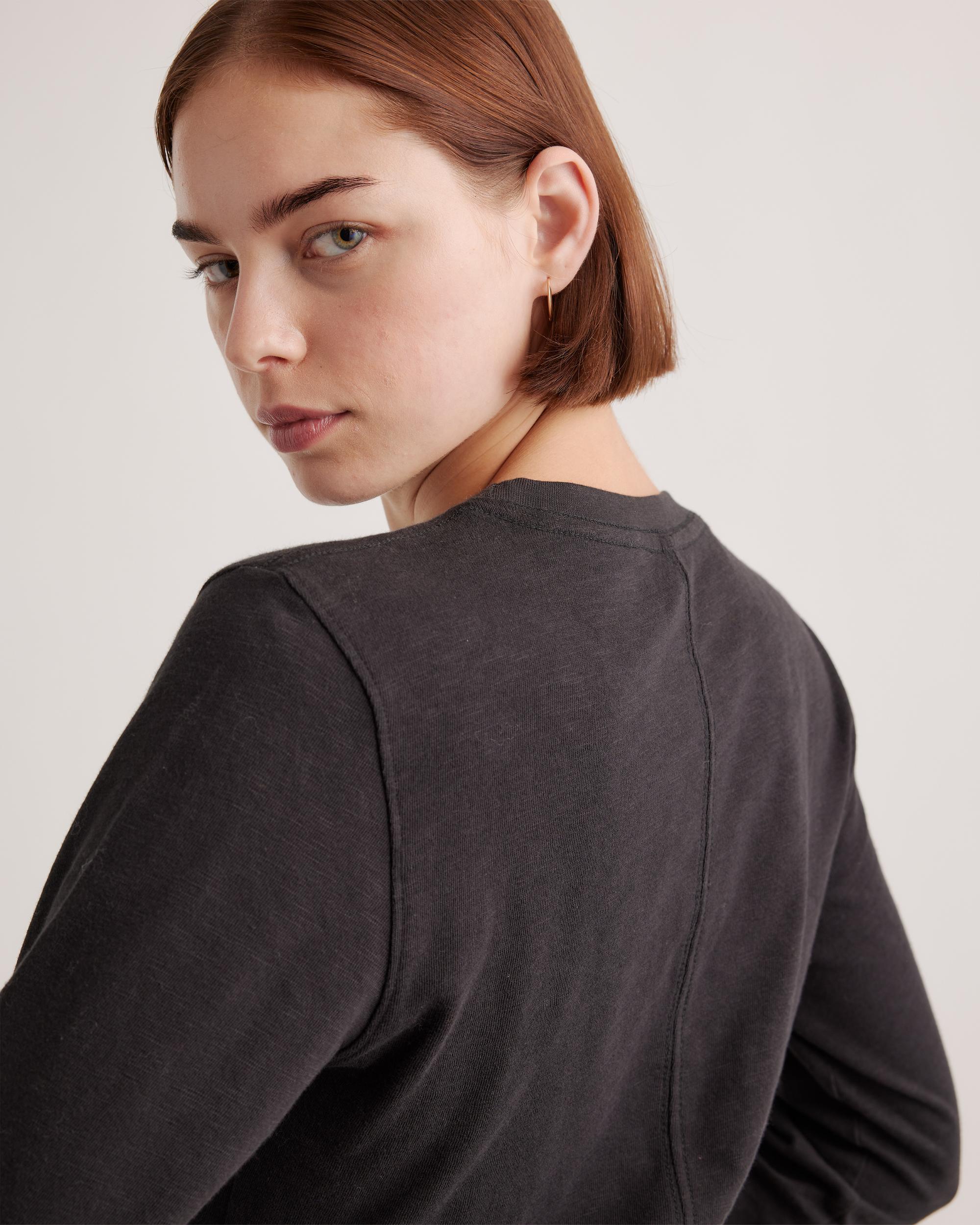 Quince | Women's Slub Long Sleeve T-Shirt Organic Cotton Product Image