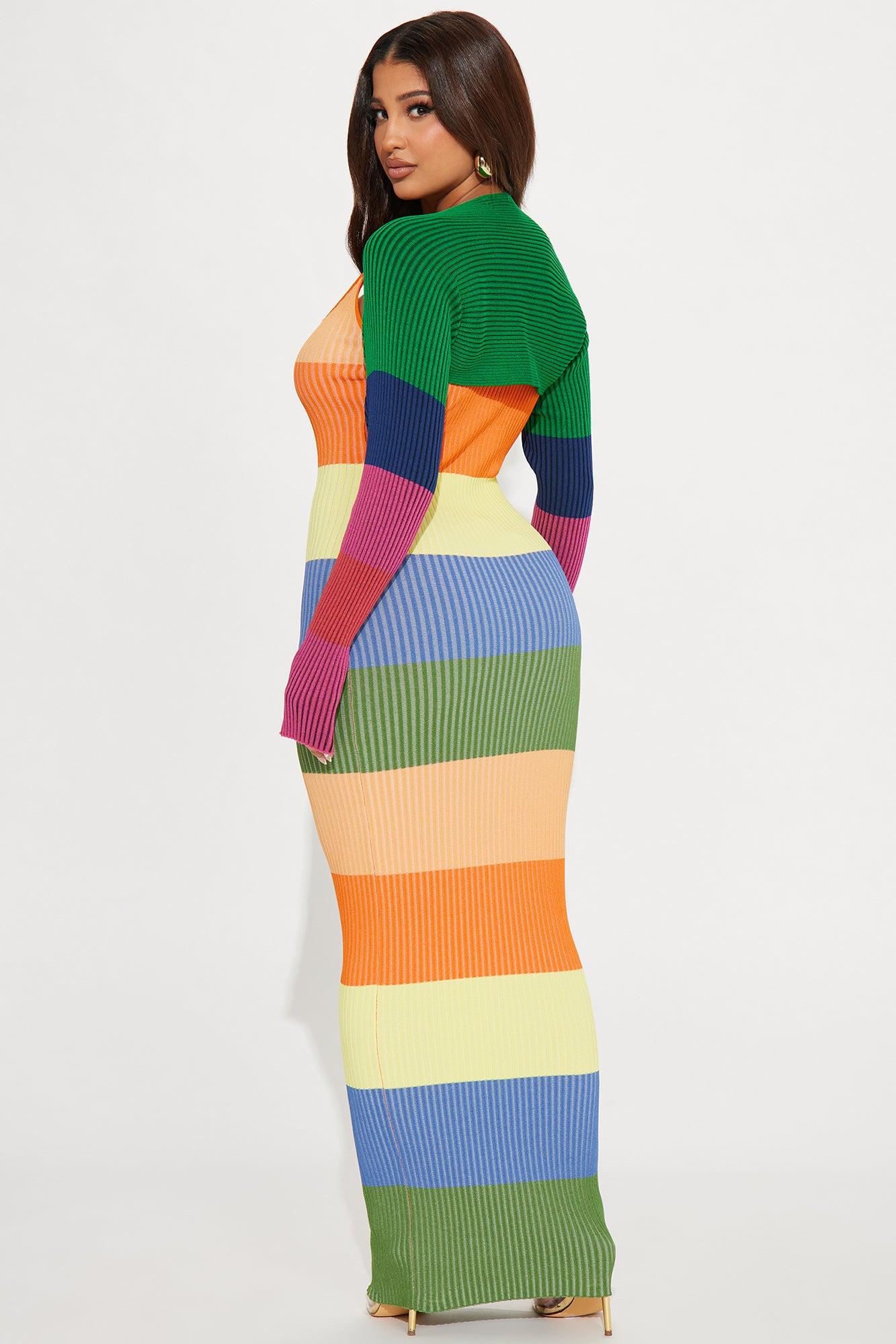 Mia Sweater Maxi Dress Set - Multi Color Female Product Image