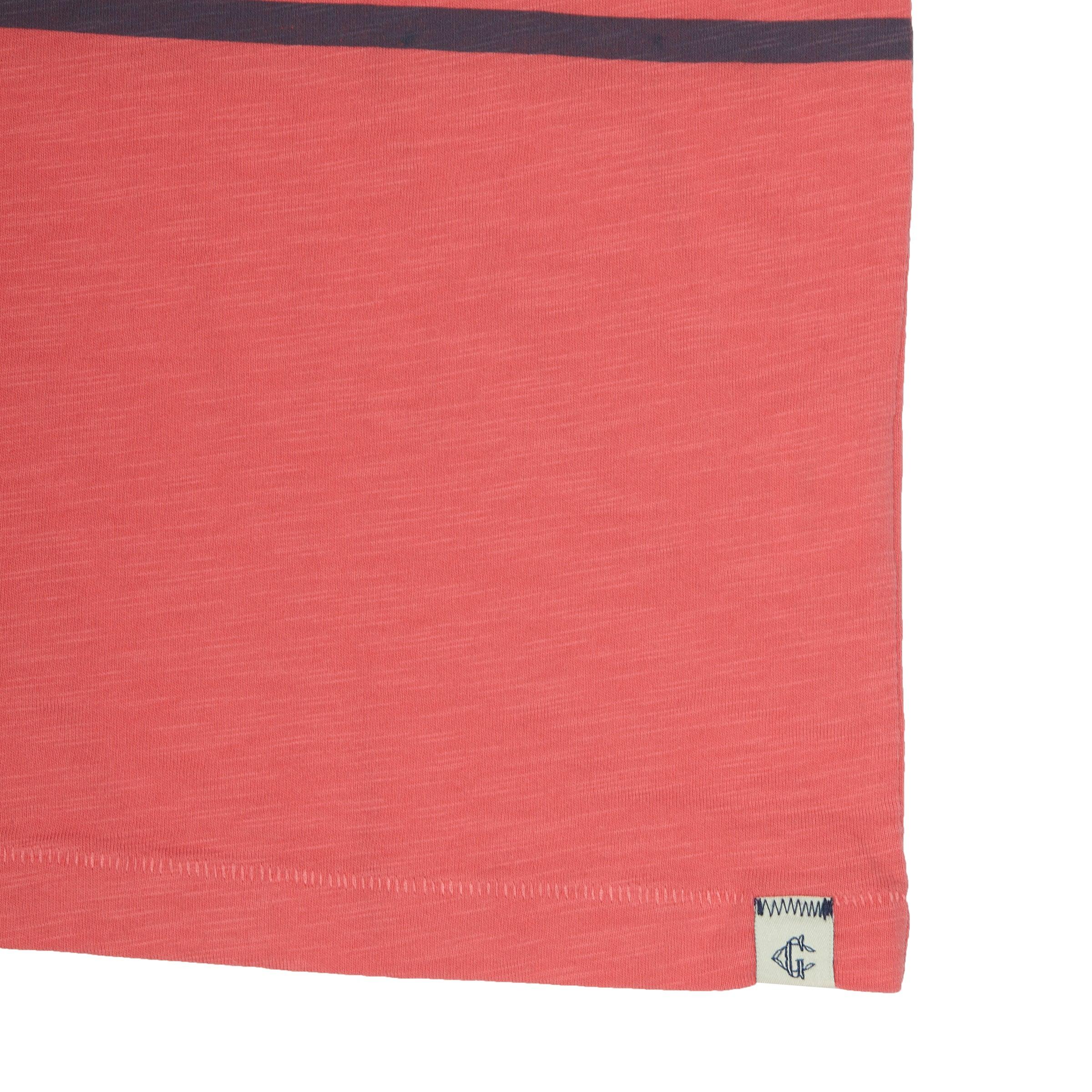 Breton Stripe Tee - Navy Print on Faded Red * Product Image