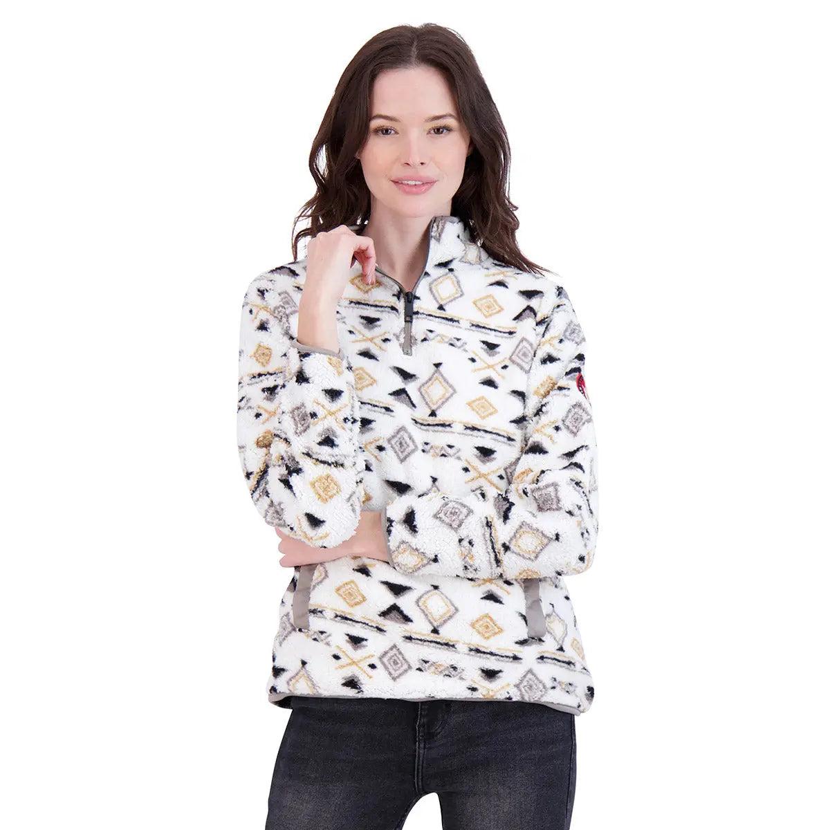 Canada Weather Gear Women's 1/4 Zip Aztec Printed Sherpa Female Product Image