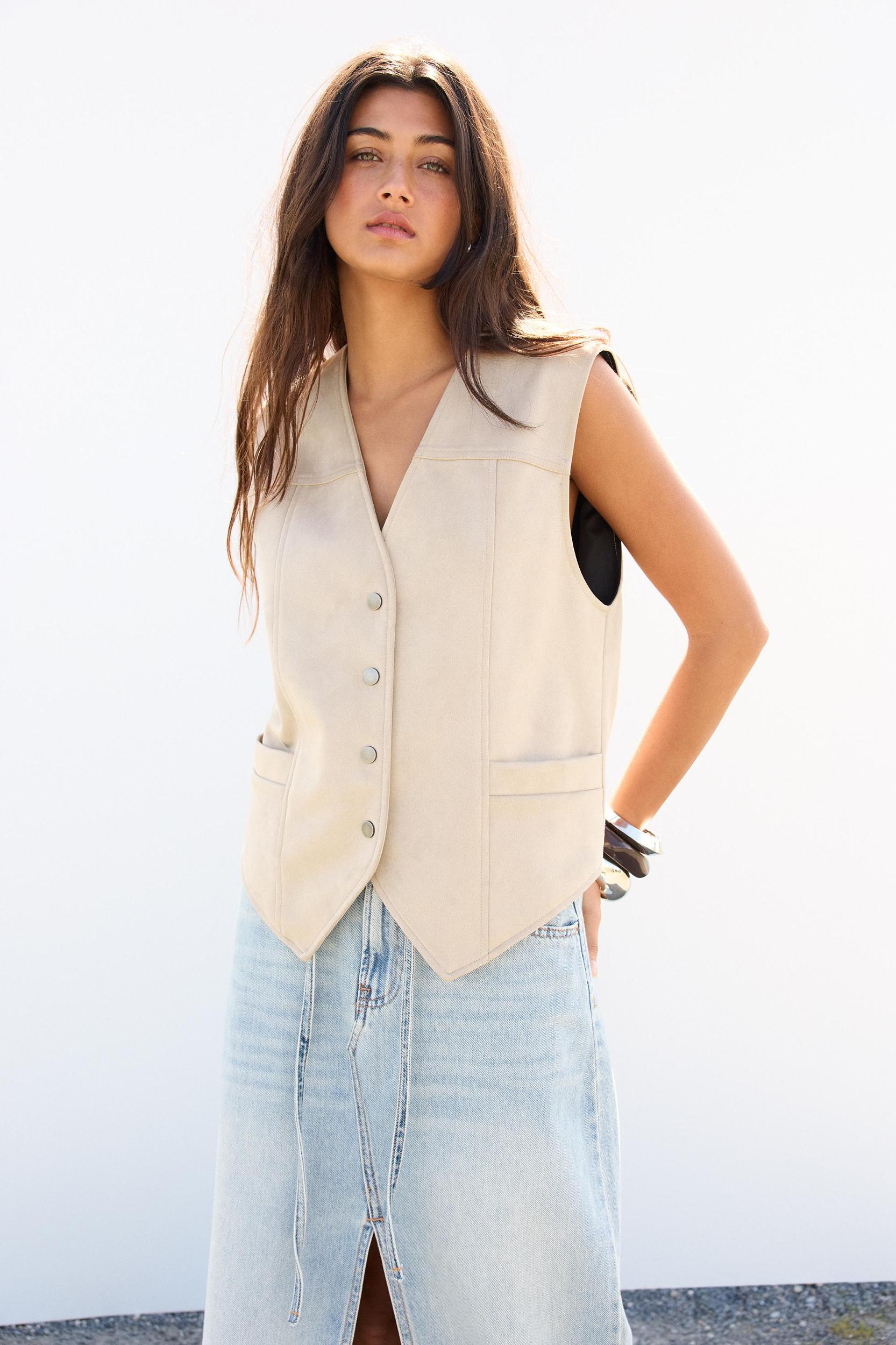 Faux suede vest Product Image