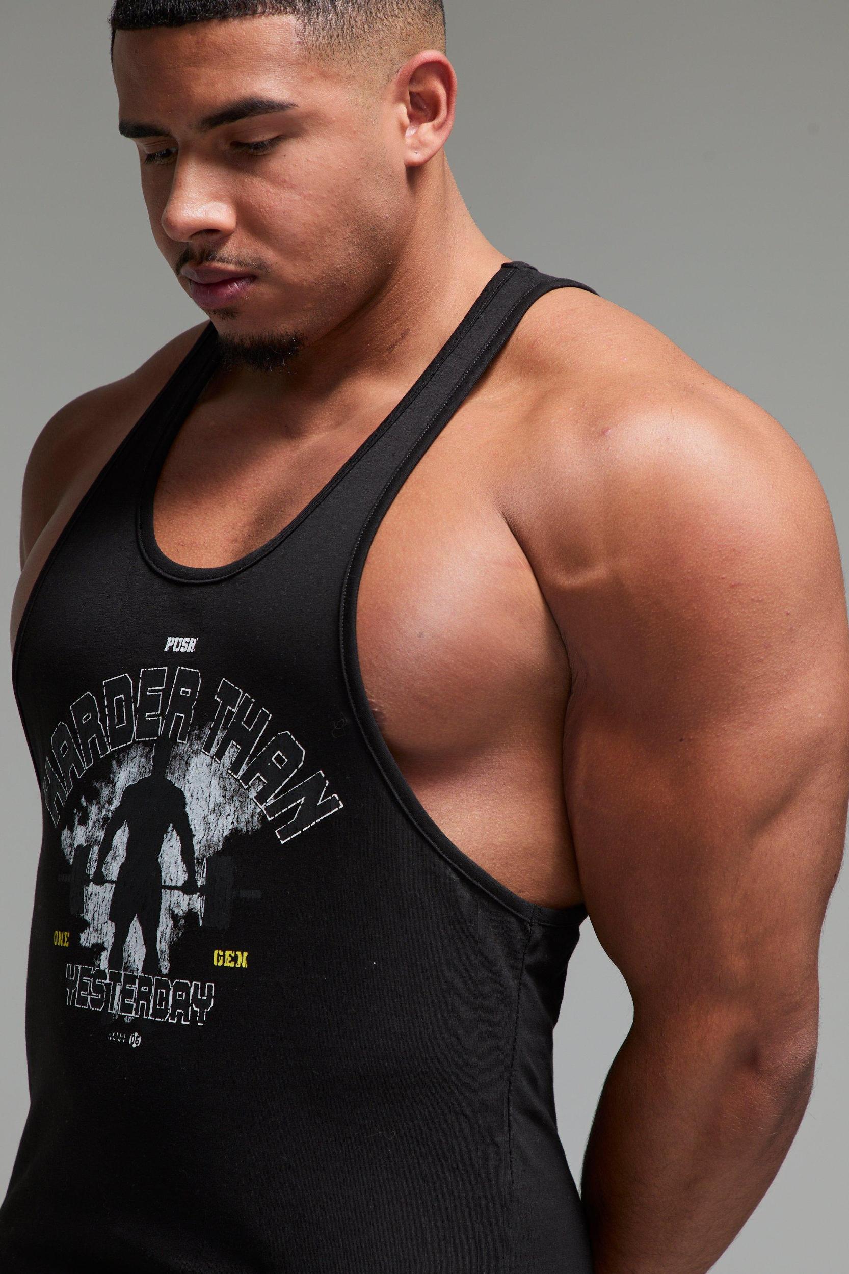 Man Active X OG Workout Slim Racer Back Vest | boohooMAN USA Product Image