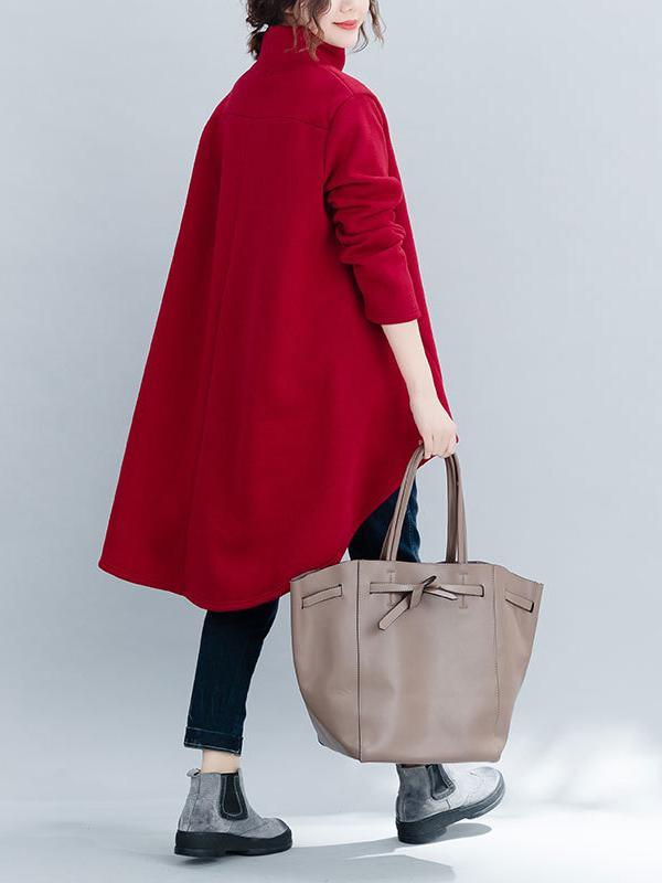 Loose Turtleneck Cropped Sweatshirt Product Image