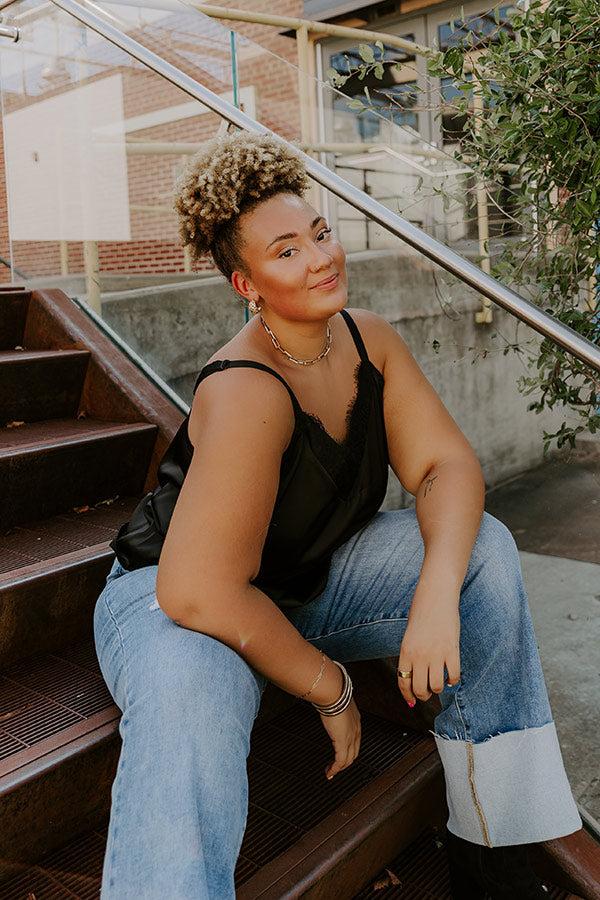 Flirtatious Outing Satin Top Curves Product Image