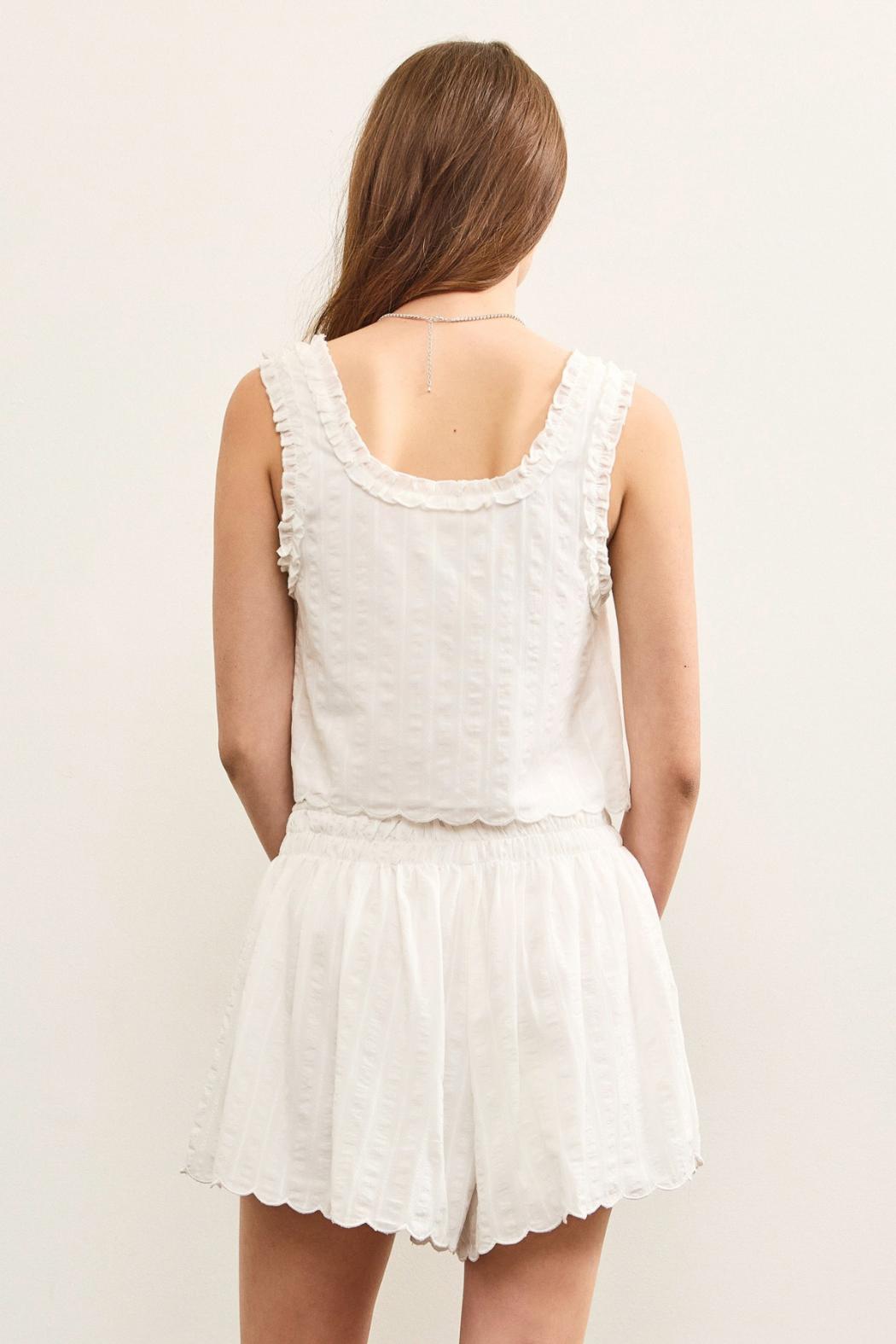 Sleeveless V-Neck Ruffle Tie Top Product Image