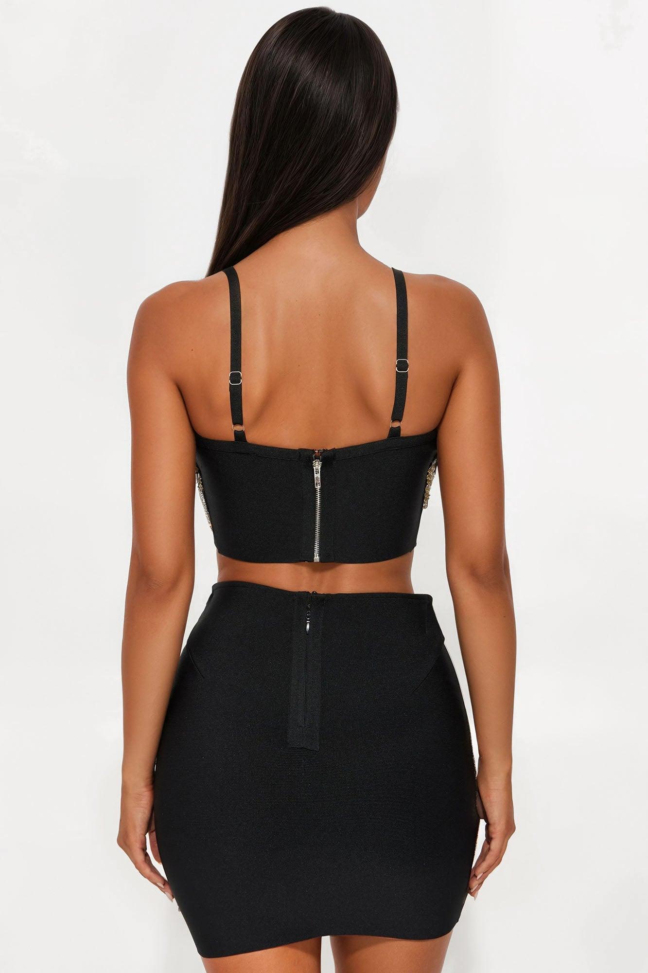 Classy & Flawless  Bandage Mini Skirt Set - Black Female Product Image