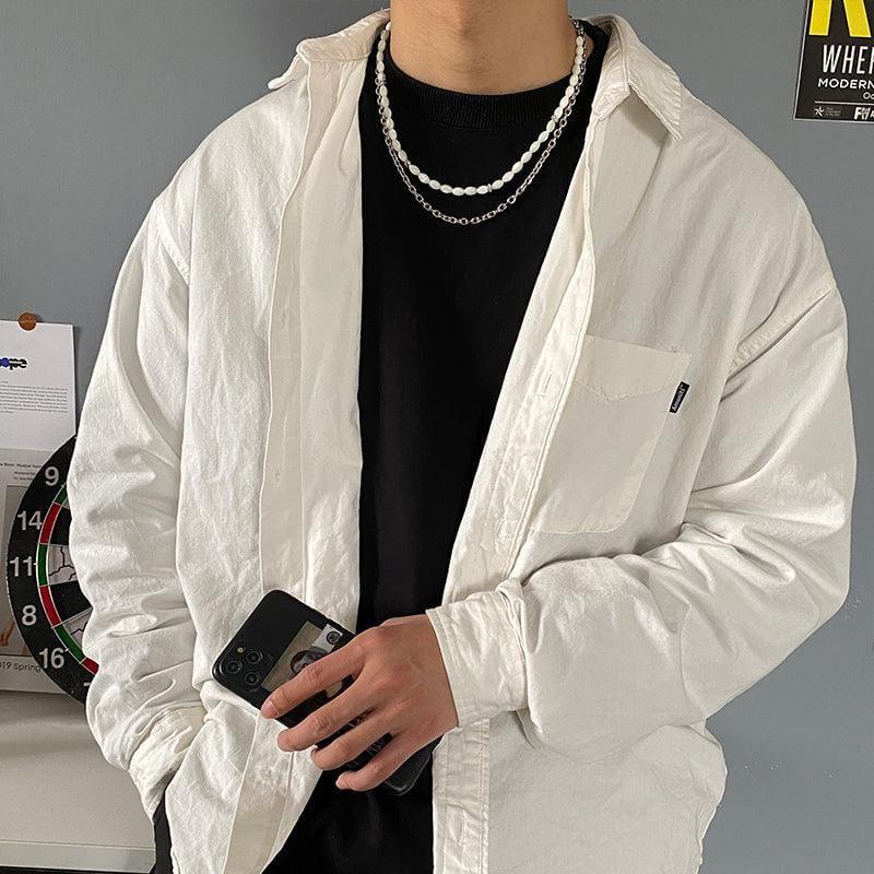 DOUBLE LAYER PEARL CHAIN NECKLACE Product Image