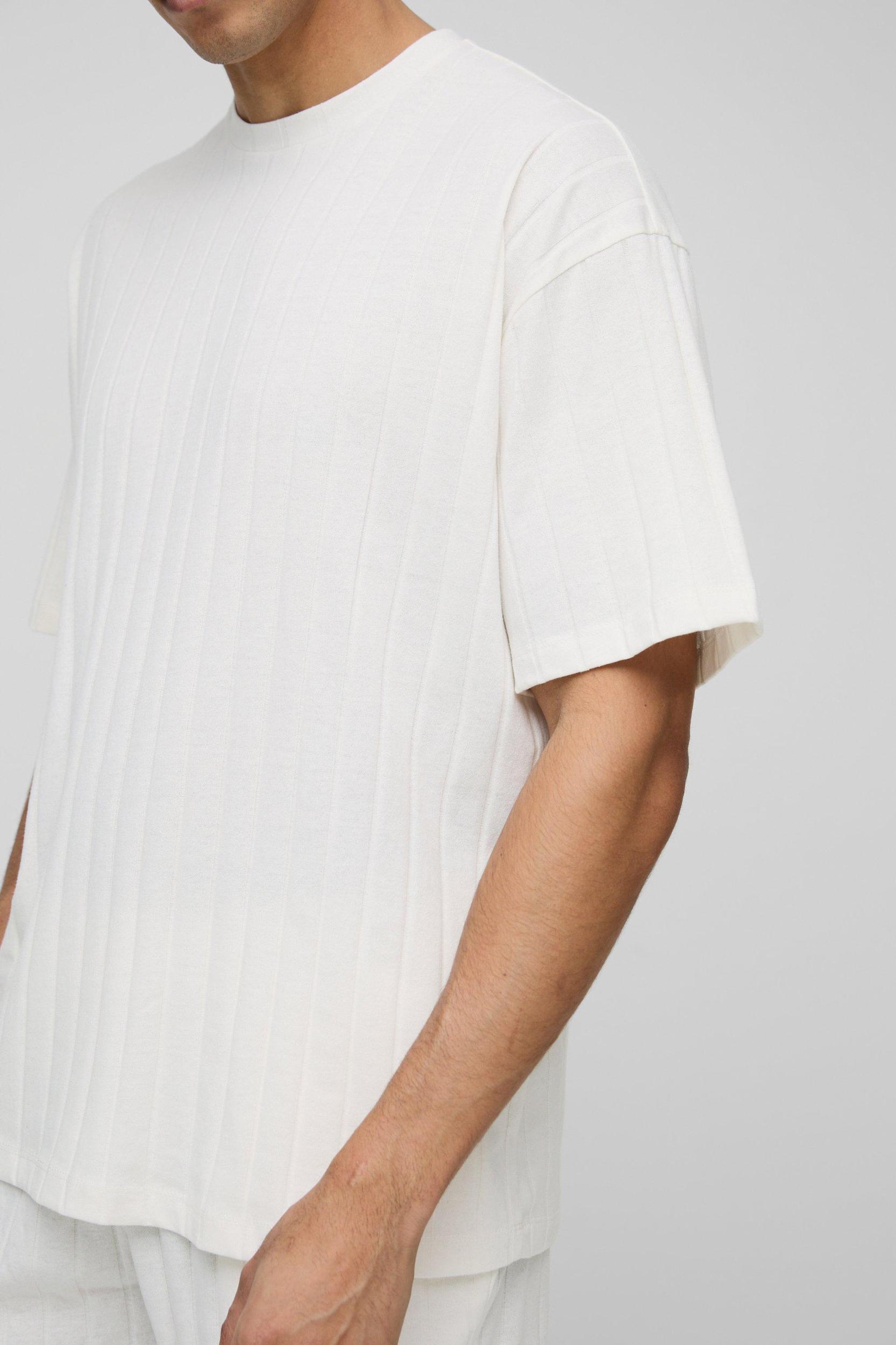 Oversized Soft Rib T-Shirt & Shorts Set | boohooMAN USA Product Image