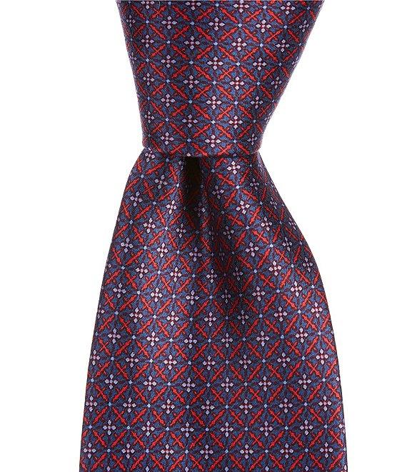 Hickey Freeman Printed Connected Star 3 1/4#double; Woven Silk Tie Product Image