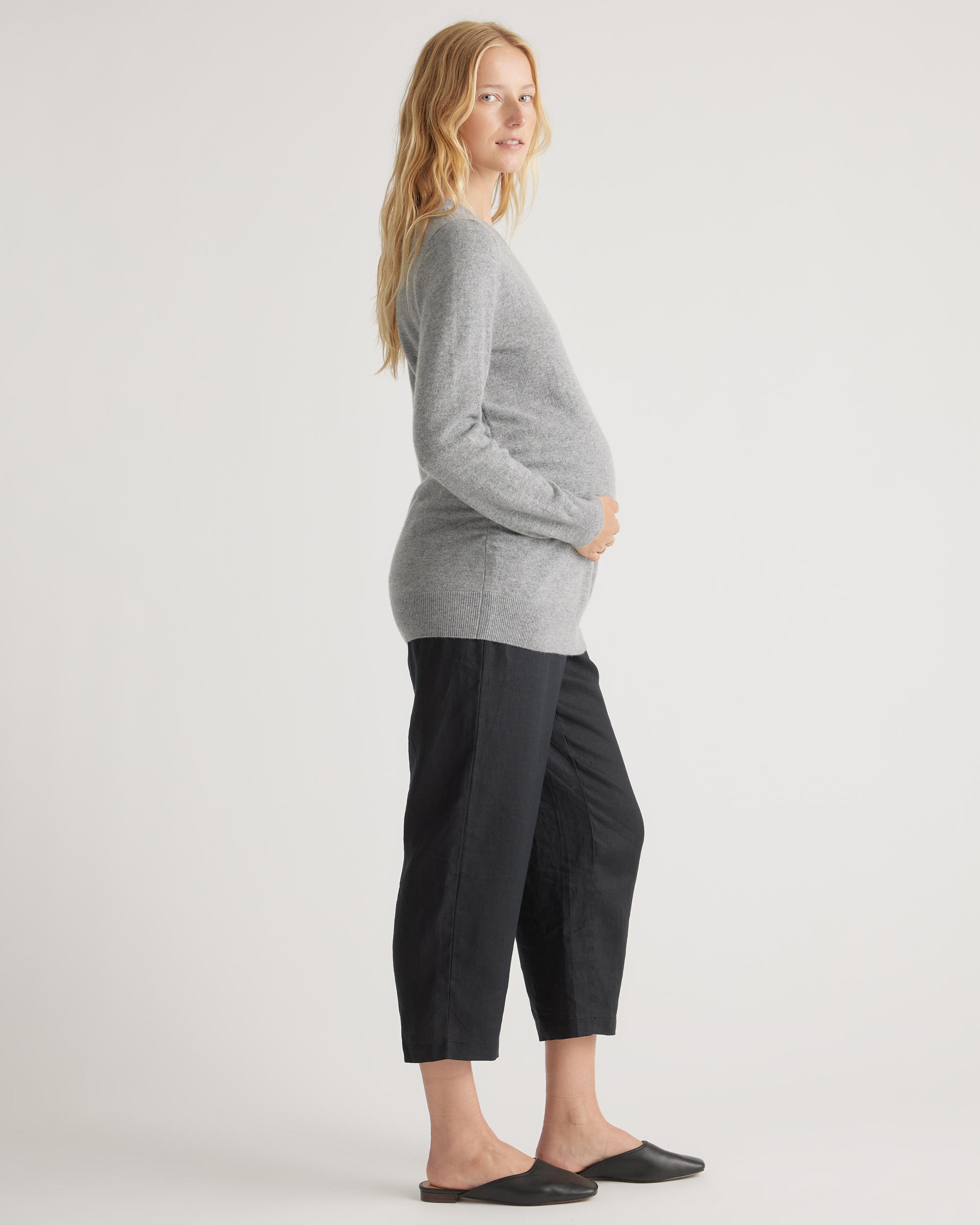 Quince | Women's Mongolian Cashmere Maternity Crewneck Sweater Product Image