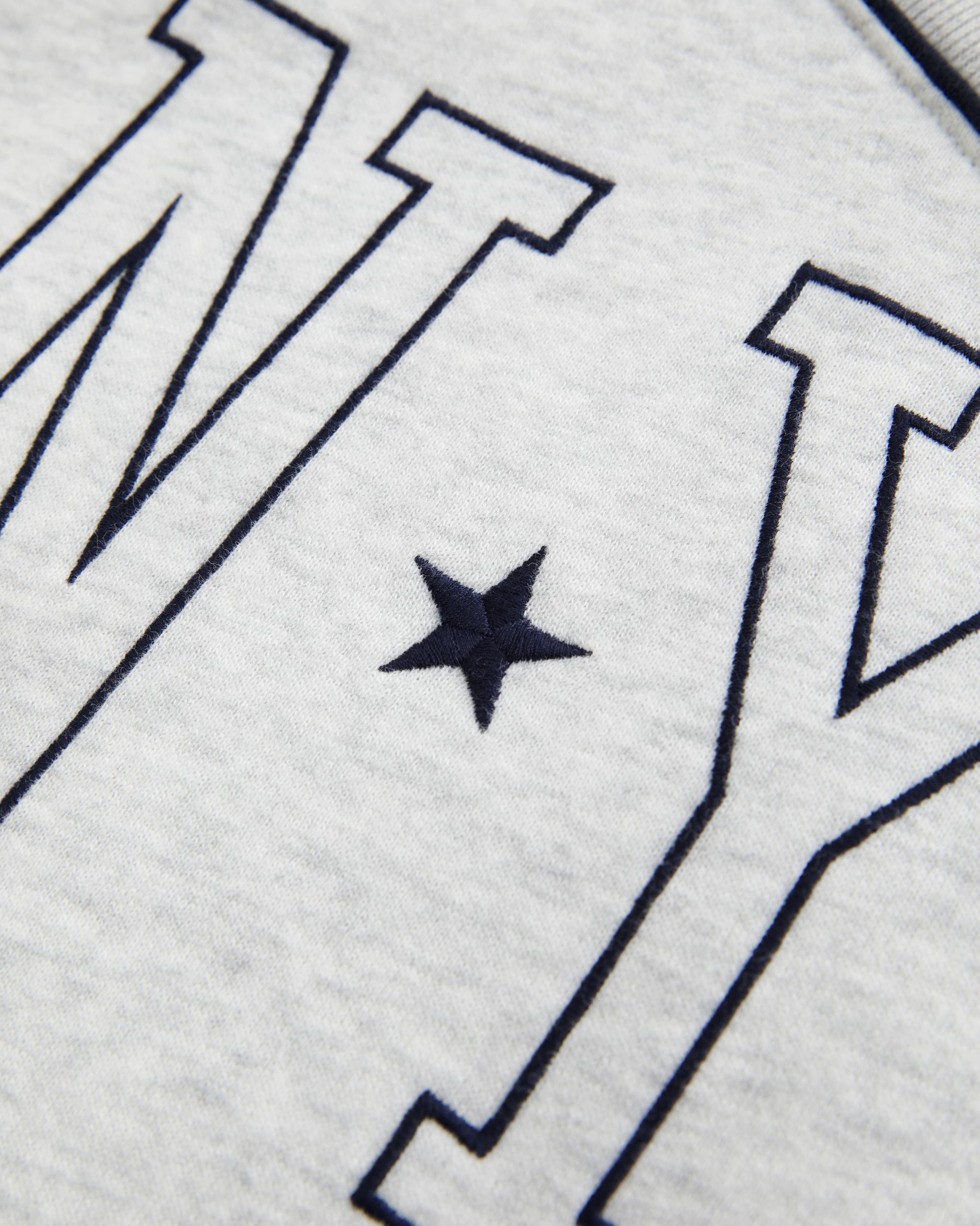 Oversized NYC Graphic V-Neck Sweatshirt Product Image