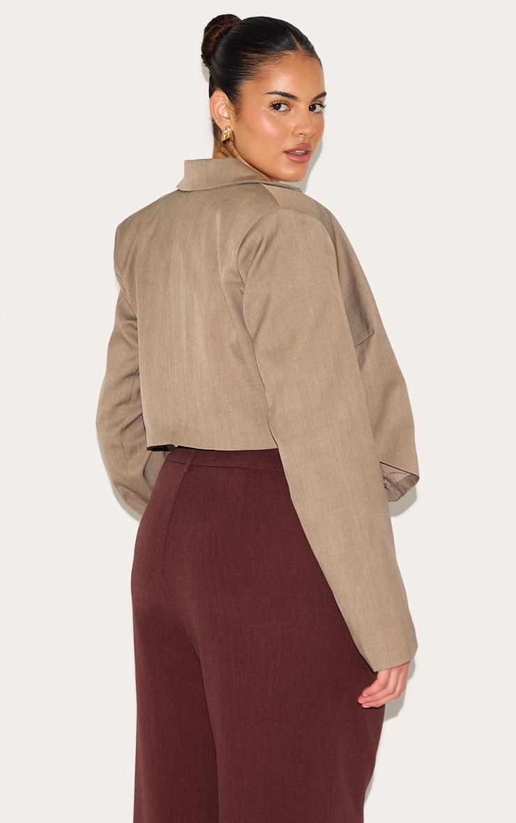 Plus Grey Pointed Hem Cropped Blazer Product Image