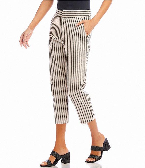 Karen Kane Vertical Stripe High-Rise Straight Leg Pants Product Image