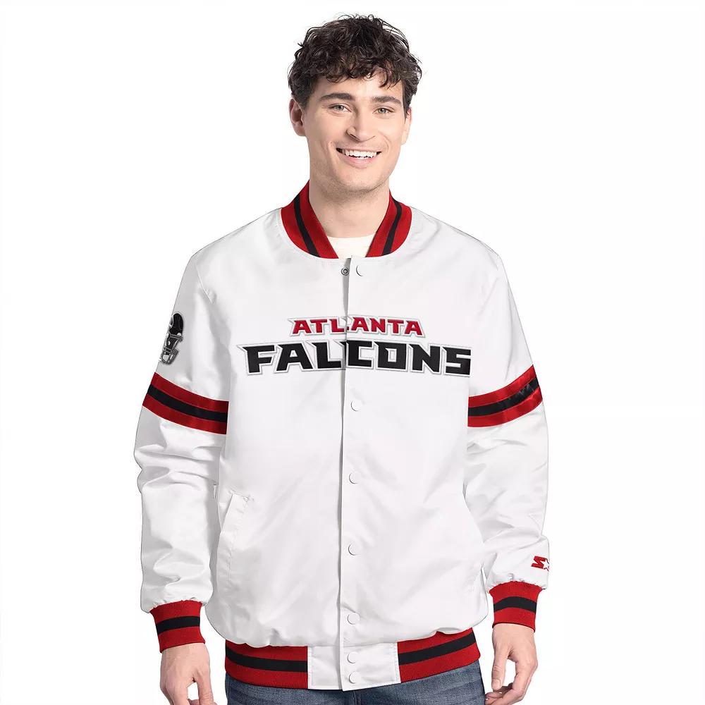 Men's Starter  White Atlanta Falcons Scout Full-Snap Varsity Jacket, Size: Medium Product Image